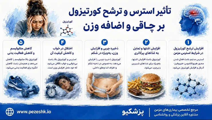 تأثیر استرس و ترشح کورتیزول بر چاقی و اضافه وزن