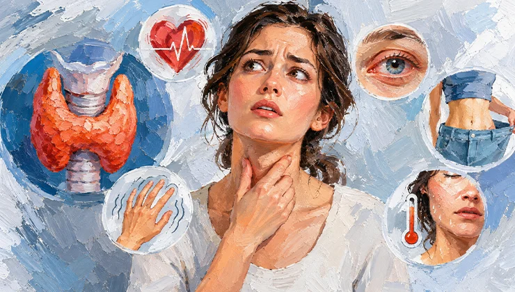 علائم پرکاری تیروئید در زنان و مردان